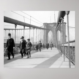Brooklyn Bridge Pedestrians, 1909.  foto Poster