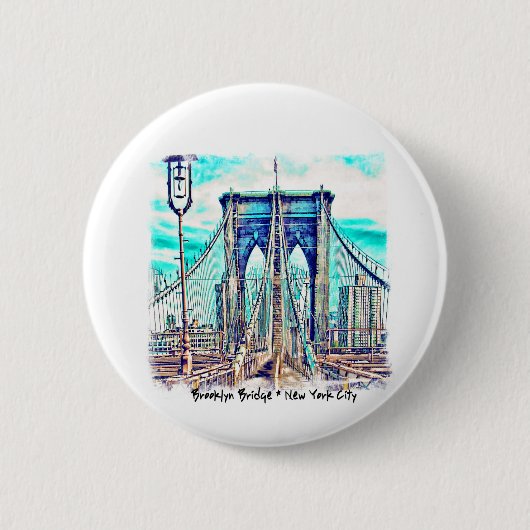 Brooklyn Bridge Ronde Button 5,7 Cm (Voorkant)
