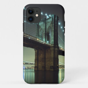 Brooklyn Bridge 's nachts Manhattan Bridge iPhone 11 Hoesje