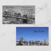 Brooklyn Bridge 's nachts, New York City Visitekaartje (Voorkant / Achterkant)