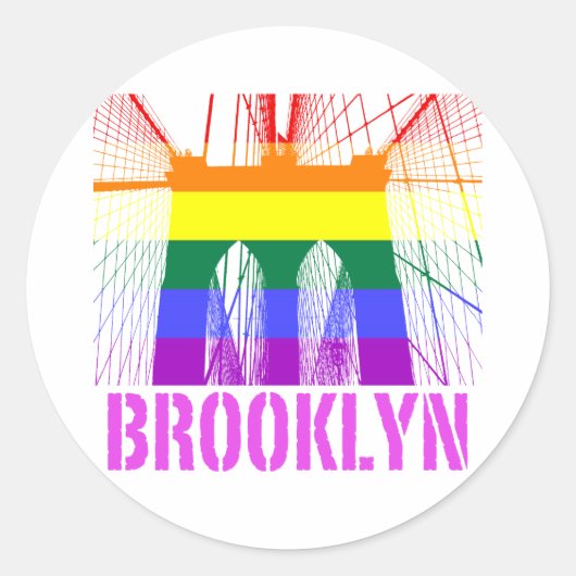 Brooklyn Bridge silhouet trots Ronde Sticker (Voorkant)