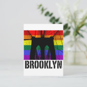 Brooklyn Bridge silhouette pride 2 Briefkaart (Staand voorkant)
