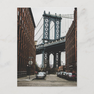 Brooklyn Bridge Street View Ansichtkaart Feestdagenkaart