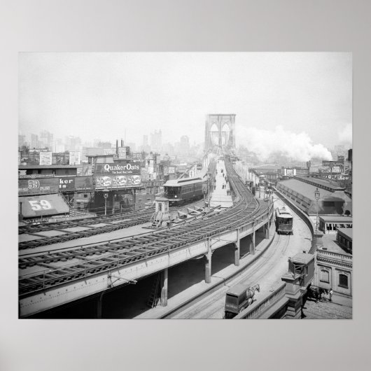 Brooklyn Bridge Terminal, 1903.  foto Poster (Voorkant)