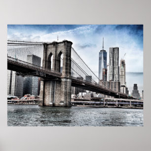 BROOKLYN BRIDGE TIJDENS DAGEN POSTER