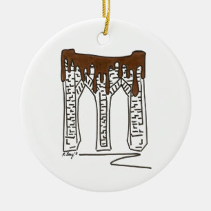 Brooklyn Bridge Valentijnsdag Chocolate NYC Keramisch Ornament