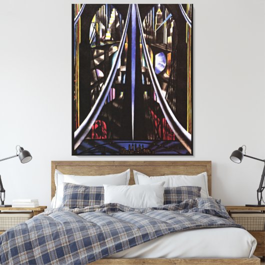 Brooklyn Bridge, Variatie op een oud thema Canvas Afdruk (Insitu (Slaapkamer))