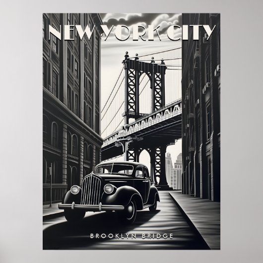 Brooklyn Bridge Verenigde Staten Reizen  Kunst Poster (Voorkant)