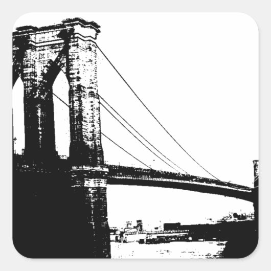 Brooklyn Bridge Vierkante Sticker (Voorkant)