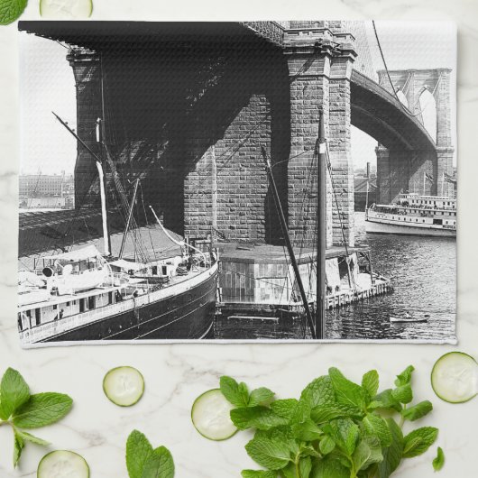 Brooklyn Bridge Waterfront Serviettes de cuisine (Plié)
