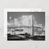 Brooklyn Bridge zwart-wit Briefkaart (Voorkant / Achterkant)