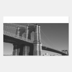 Brooklyn Bridge, zwart/wit Rechthoekige Sticker