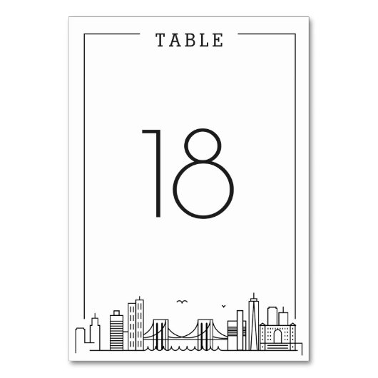 Brooklyn Bruiloft | Tabelnummer Kaart (Voorkant)