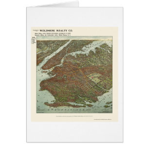 Brooklyn, carte panoramique de NY - 1908