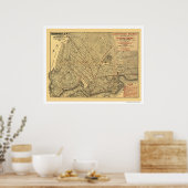 Brooklyn City Railroad Map 1874 Poster (Keuken)