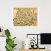Brooklyn City Railroad Map 1874 Poster (Thuiskantoor)