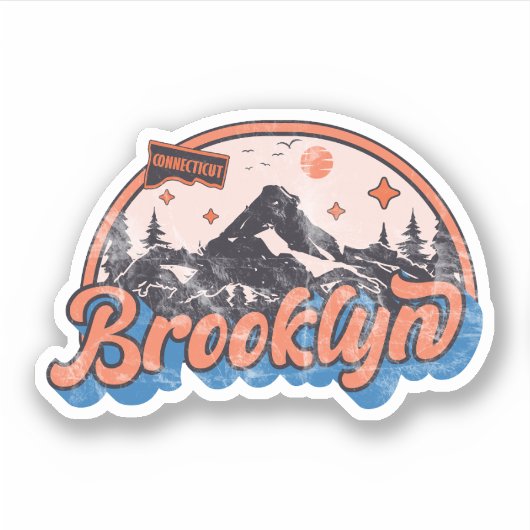 Brooklyn, Connecticut Sticker (Voorkant)