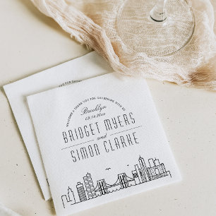 Brooklyn Deco Skyline   Weddenschap Napkins Servet