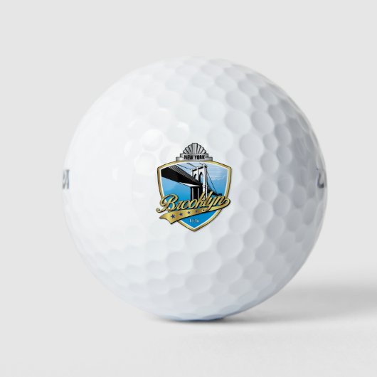 Brooklyn Design Gold Golfballen (Voorkant)