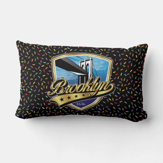 Brooklyn Elegant Gold Swoosh Logo Design Kussen (Achterkant)