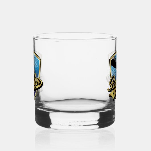 Brooklyn Elegant Goud Swoosh Logo Ontwerp Whisky Glas (Rechts)