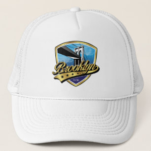 Brooklyn Elegant Gouden Swoosh Logo Ontwerp Trucker Pet