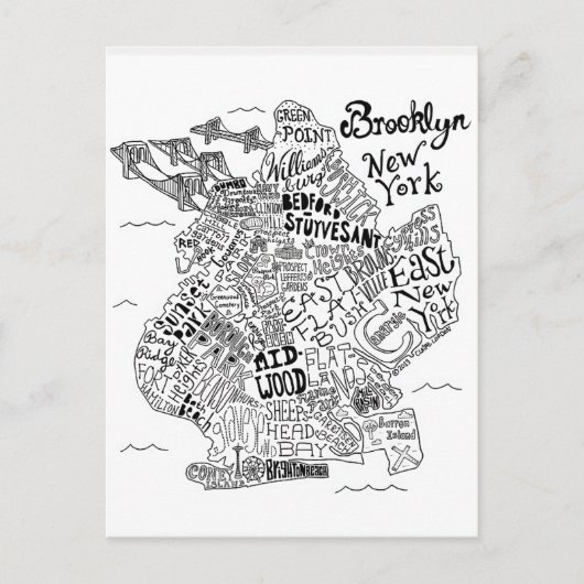 Brooklyn Geïllustreerde kaart (Voorkant)
