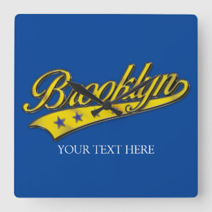 Brooklyn Gold-Sjabloon Vierkante Klok
