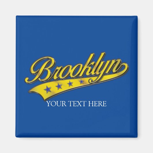 Brooklyn Gold Swoosh Design Sjabloon Magneet (Voorkant)