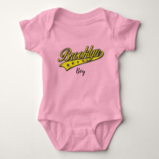 Brooklyn Gouden Swoosh Ontwerp Sjabloon Romper (Voorkant)