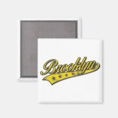 Brooklyn Logo Gold Embossed Magneet (Voorkant / Achterkant)
