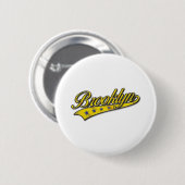 Brooklyn Logo Gold Embossed Ronde Button 5,7 Cm (Voorkant /achterkant)