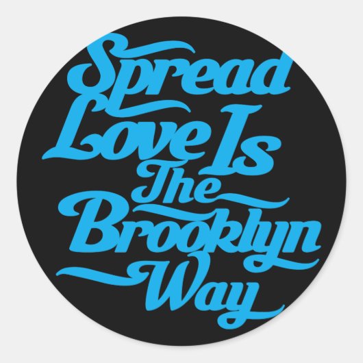 Brooklyn Love Blue Ronde Sticker (Voorkant)