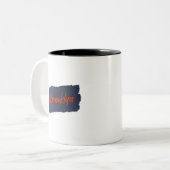 Brooklyn manuscrite Typographie rouge Café Mug (Devant gauche)