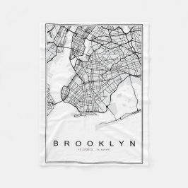 Brooklyn Map Illustratie Fleece Deken