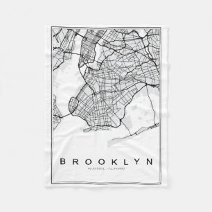Brooklyn Map Illustratie Fleece Deken