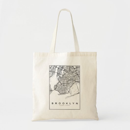 Brooklyn Map Illustratie Tote Bag (Voorkant)