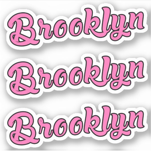 Brooklyn naam x3 Vinyl Sticker (Voorkant)