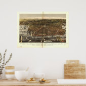 Brooklyn New York 1879 Antiek Panorama Poster (Keuken)