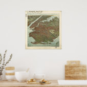 Brooklyn New York 1908 Antiek Panorama Poster (Keuken)