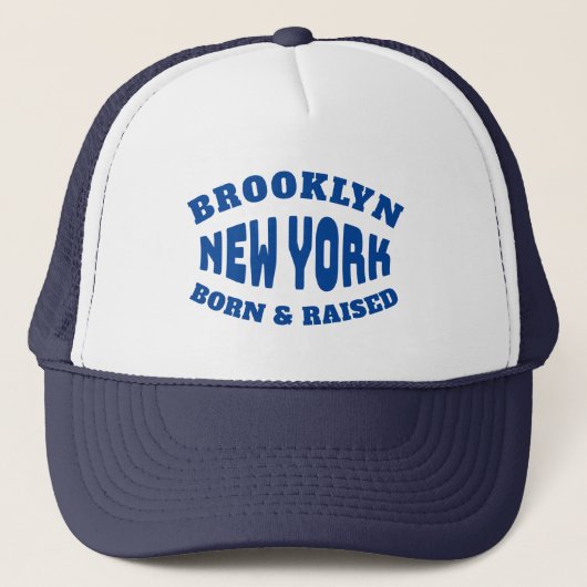 Brooklyn New York Born en Raised Trucker Pet (Voorkant)
