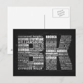 Brooklyn New York City Typografisch Briefkaart (Voorkant / Achterkant)