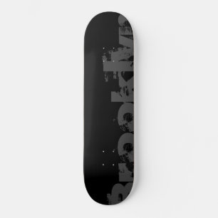 Brooklyn - New York, Cool, Urban, Black en White Skateboard