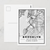 Brooklyn New York États-Unis Travel City Carte (Devant / Derrière)