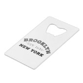 Brooklyn New York Kredietkaart Flessenopener (Voorkant Gekanteld)