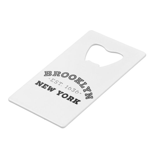 Brooklyn New York Kredietkaart Flessenopener (Voorkant Gekanteld)