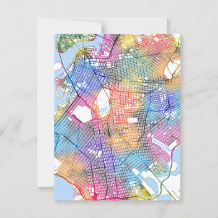 Brooklyn New York Map Briefkaart