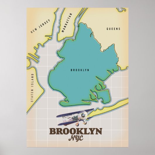 Brooklyn New York Map Poster (Voorkant)