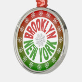 Brooklyn New York roodgroene versiering Metalen Ornament (Links)