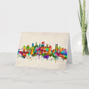 Brooklyn New York Skyline Feestdagen Kaart